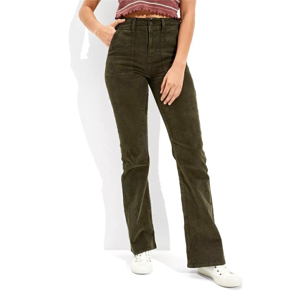 AEO Super Hi-rise Stretch Flare Corduroy Pants